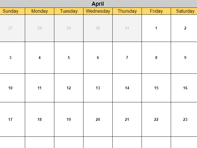 marketing schedule