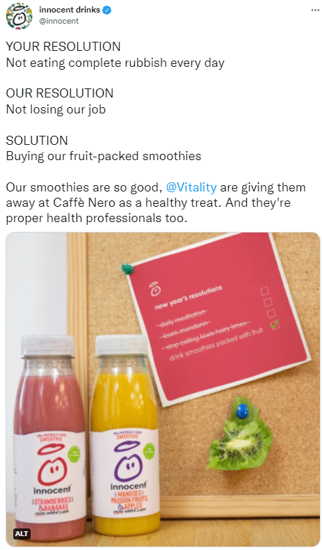 innocent drinks tweet